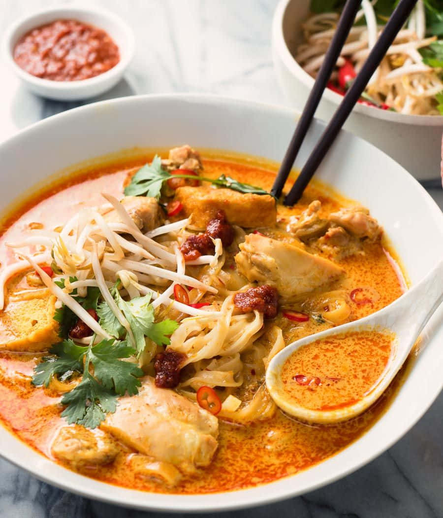 Curry Laksa With Flavorful Orange Soup