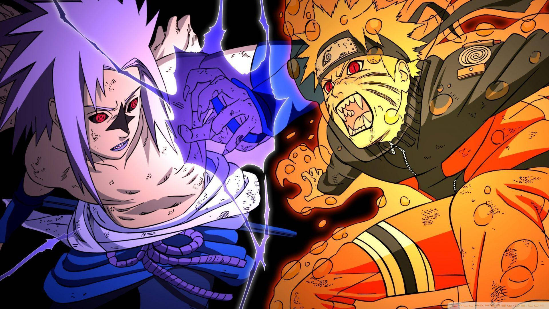 Cursed Sasuke Vs Naruto Background