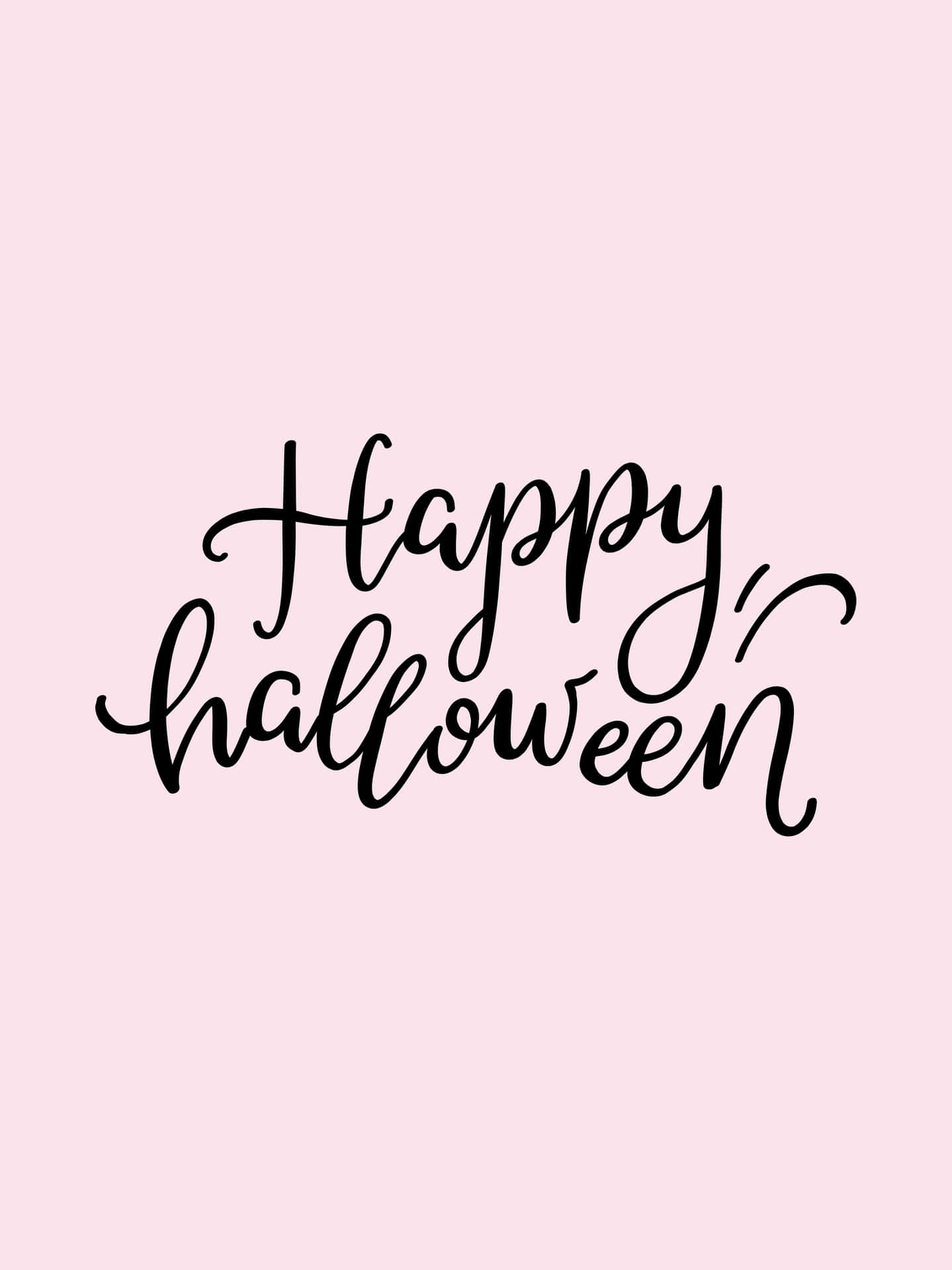 Cursive Happy Girly Halloween Phone Background