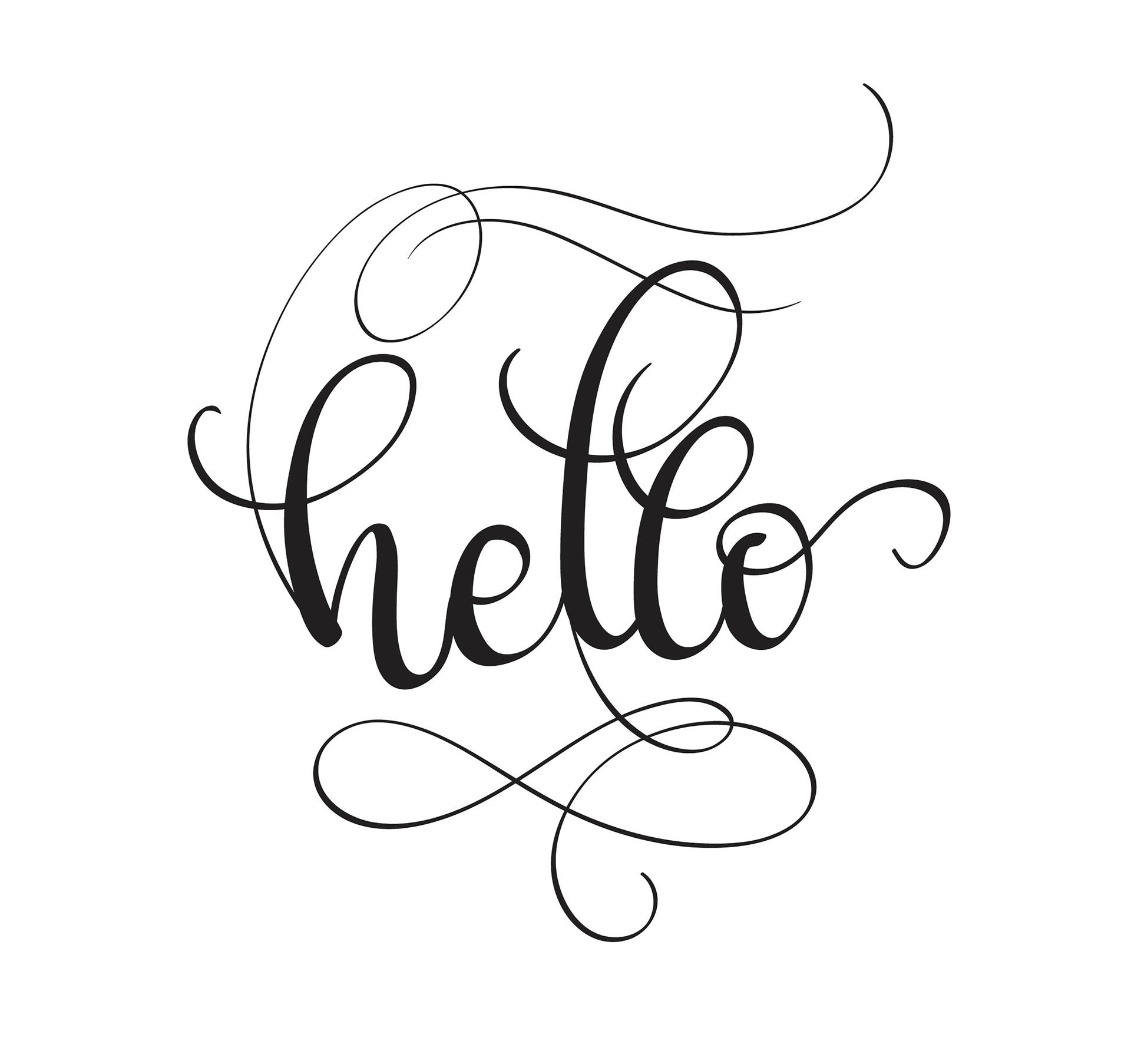Cursive Hello Typography Background