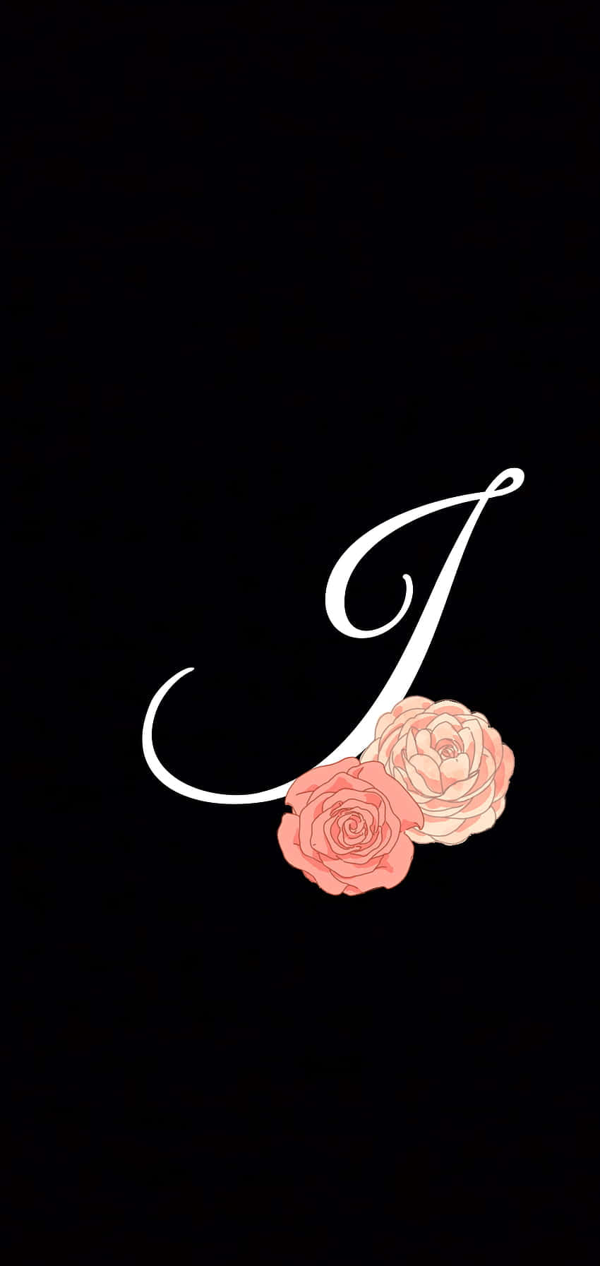 Cursive J Initial With Flowers