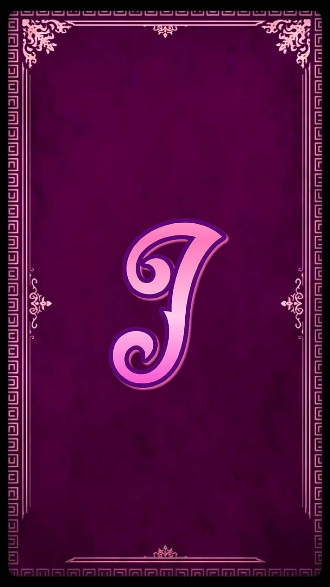 Cursive Letter I Purple Art Background