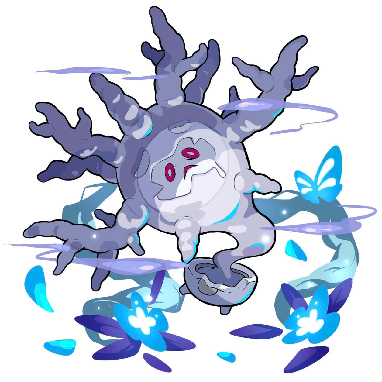 Cursola With Blue Flowers Background