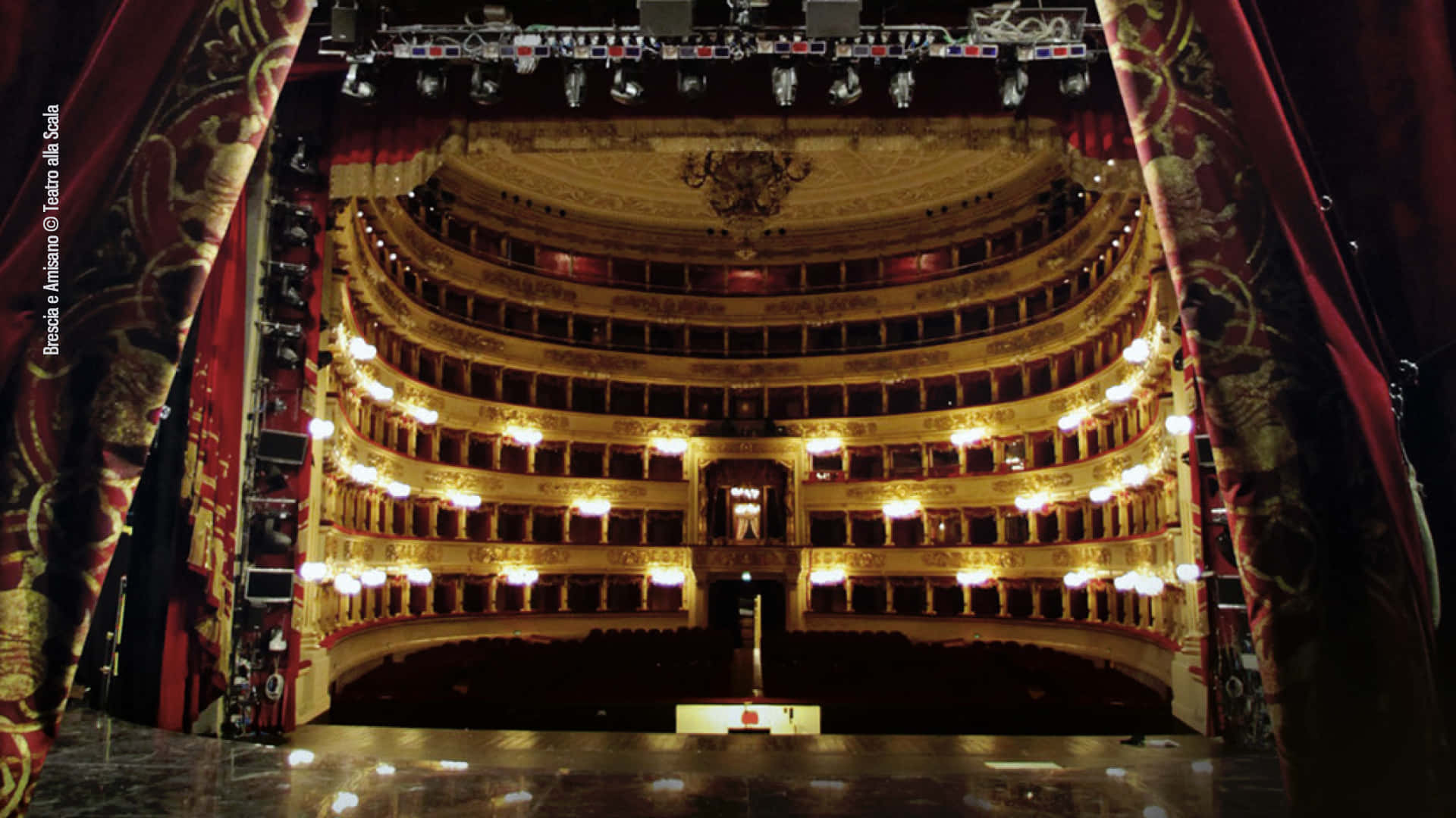 Curtains Parting Over Stage La Scala Opera House