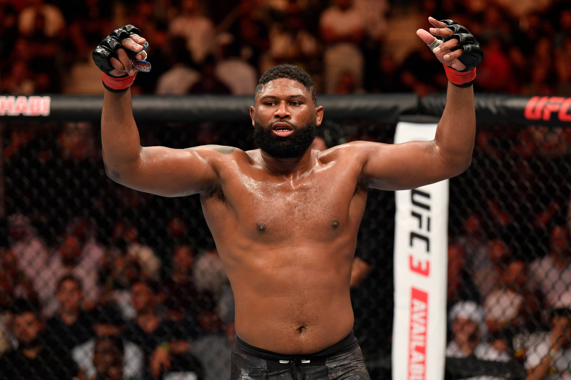 Curtis Blaydes Hands Raised Background