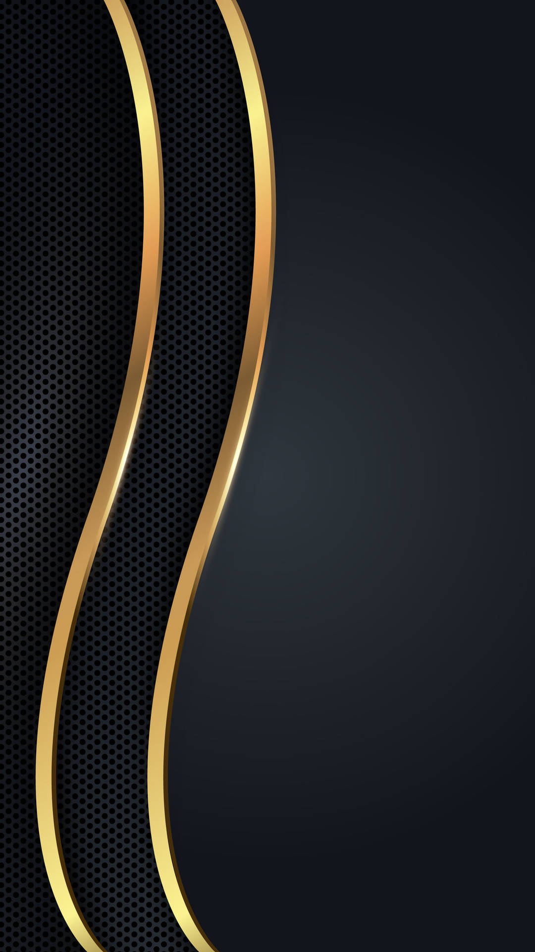 Curvy Lines Black And Gold Iphone Background