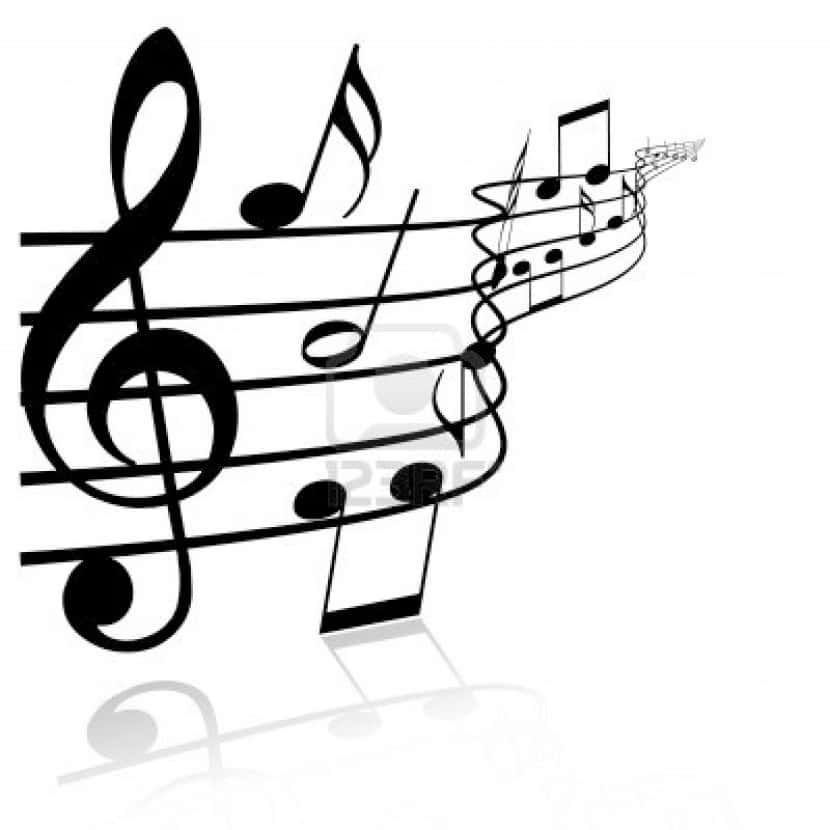 Curvy Music Notes Background