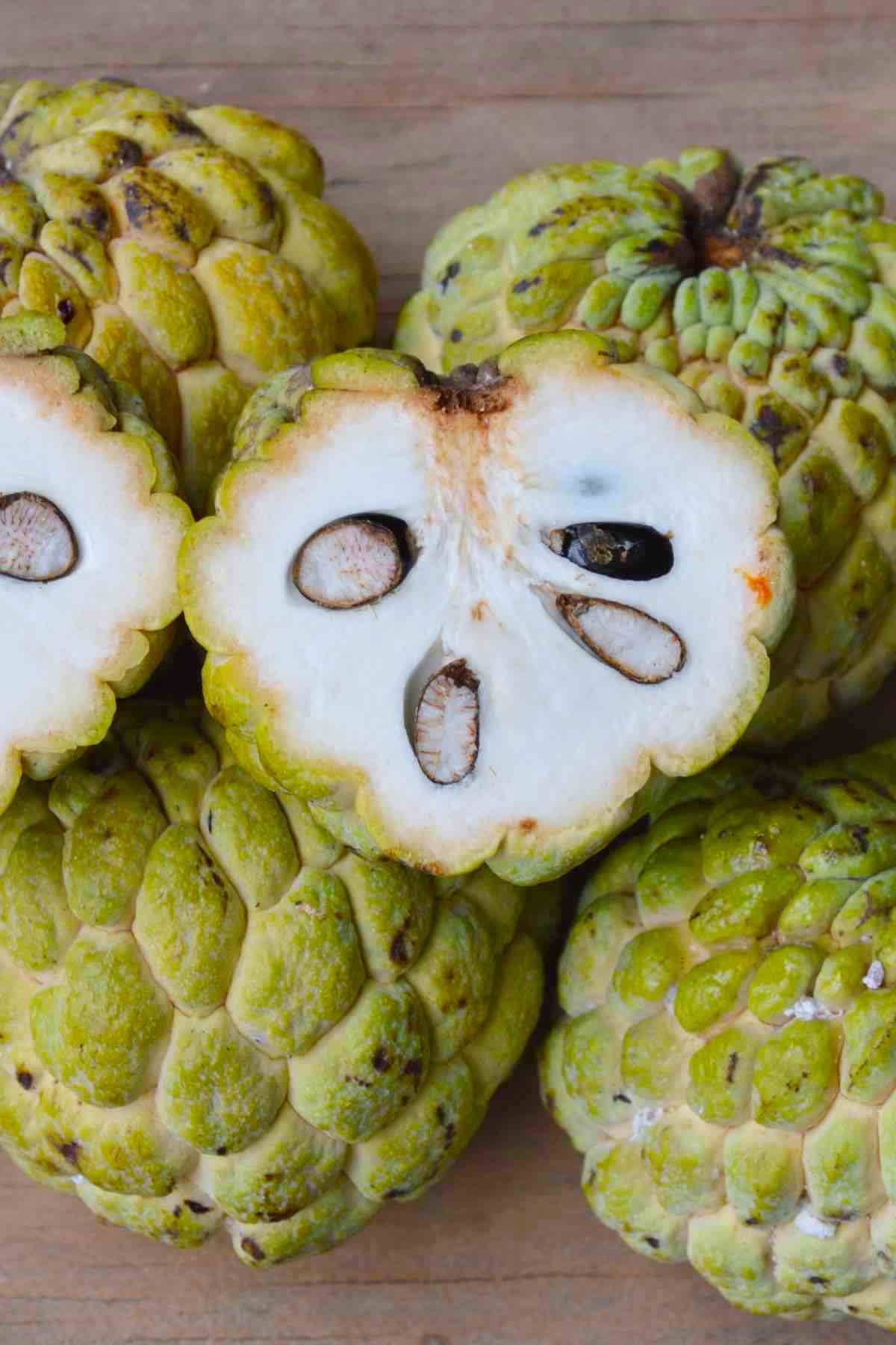 Custard Apple Black Seeds Background