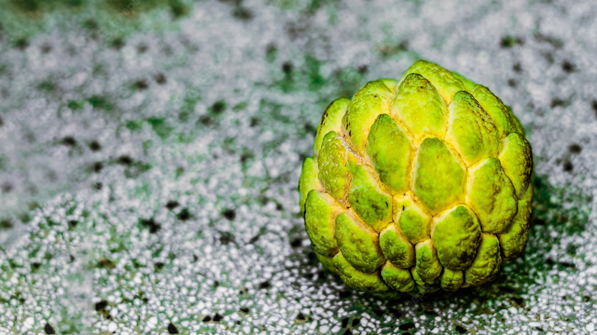 Custard Apple Bright Green Background