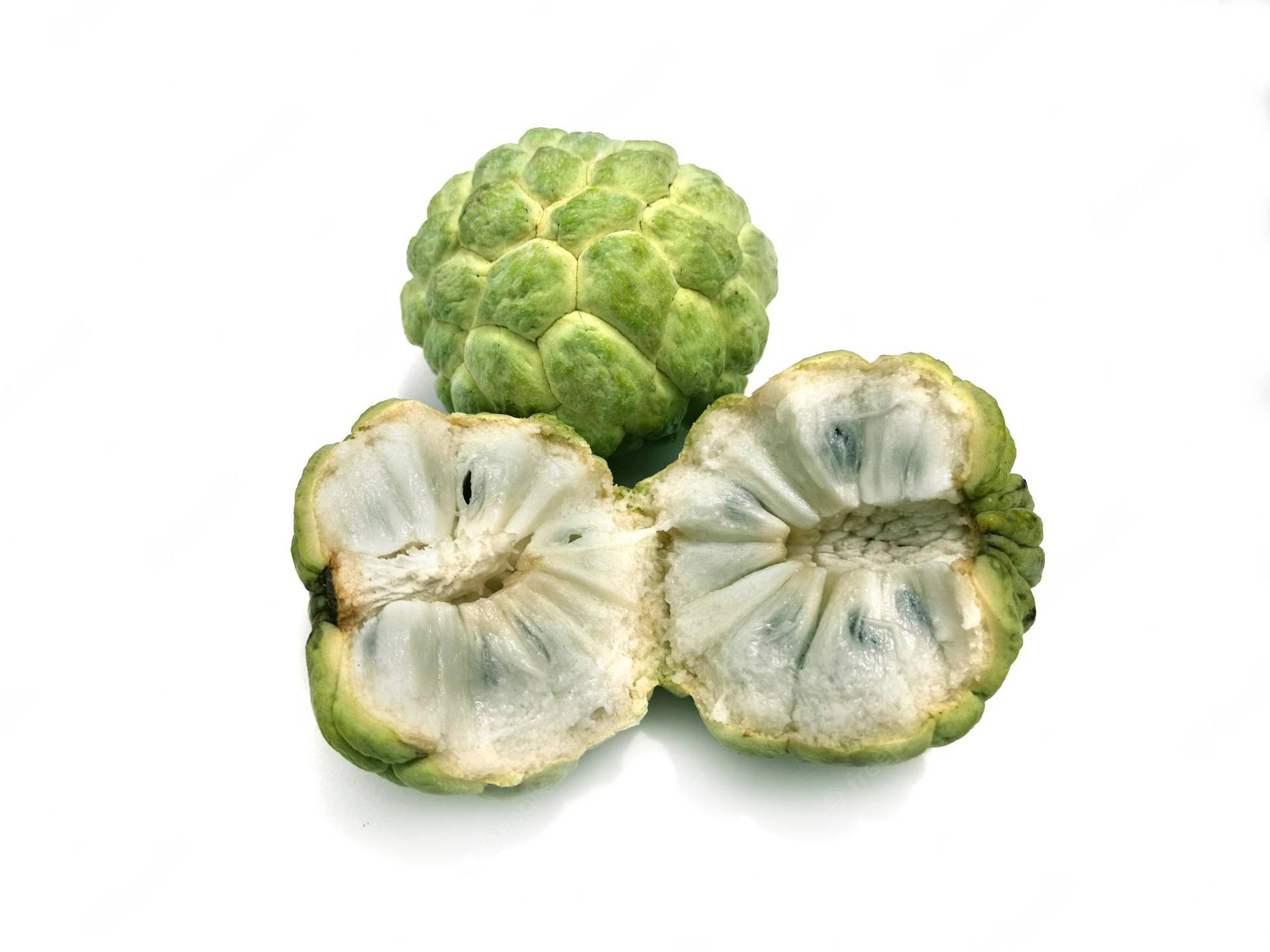 Custard Apples Cut In Half Background