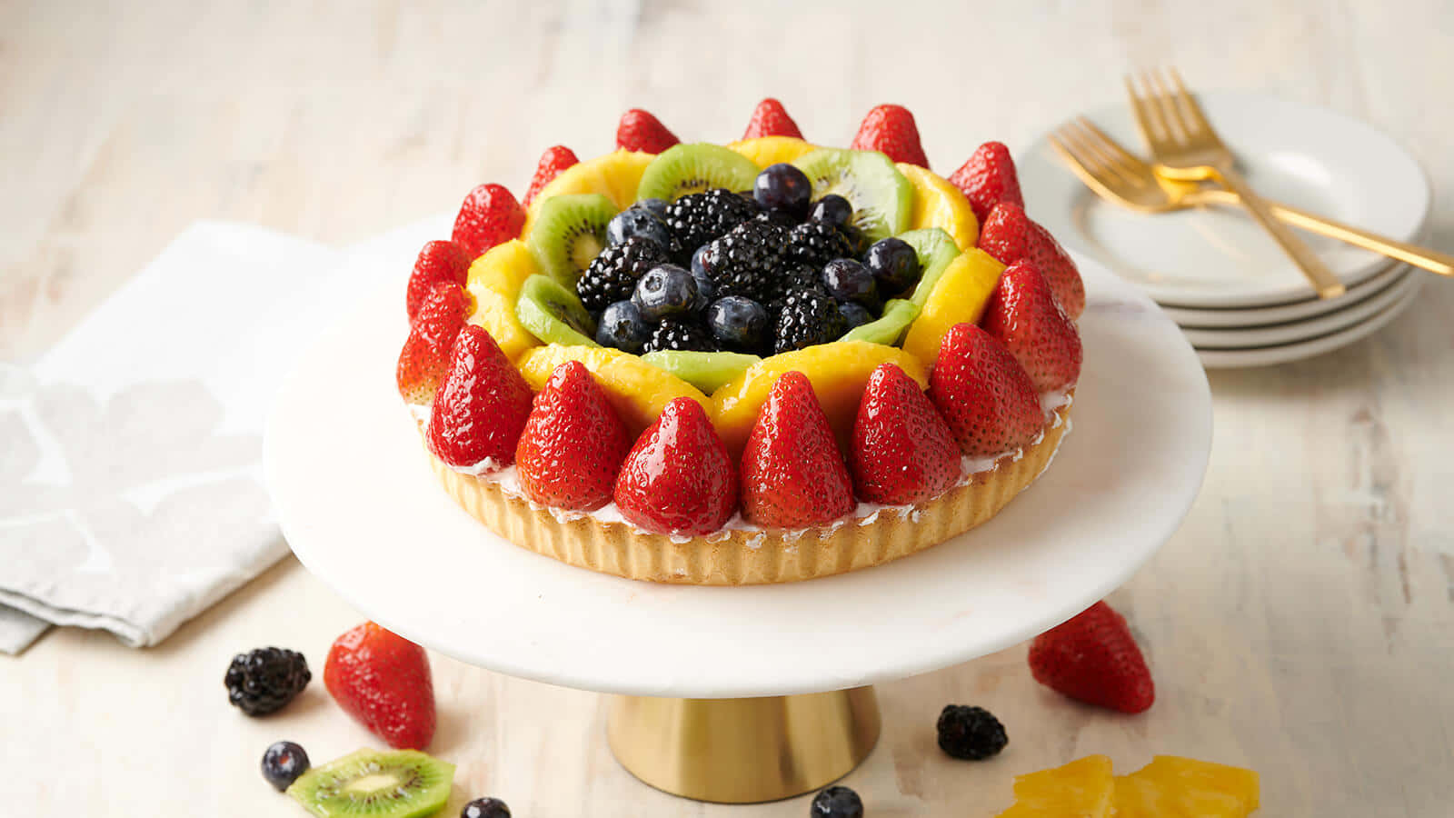 Custard Pie Full Berry Tart Background