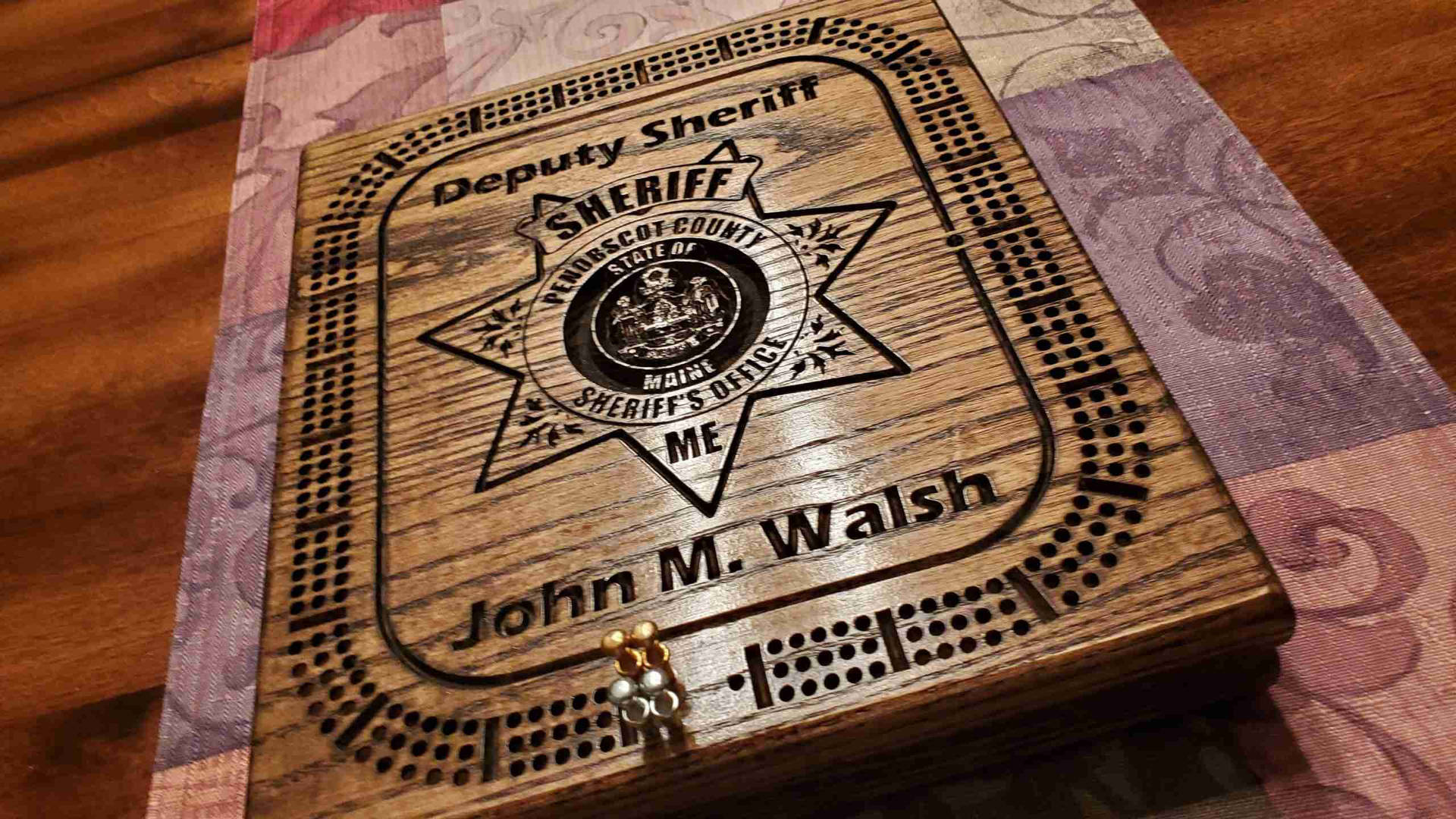 Custom Deputy Sheriff Cribbage Board Background