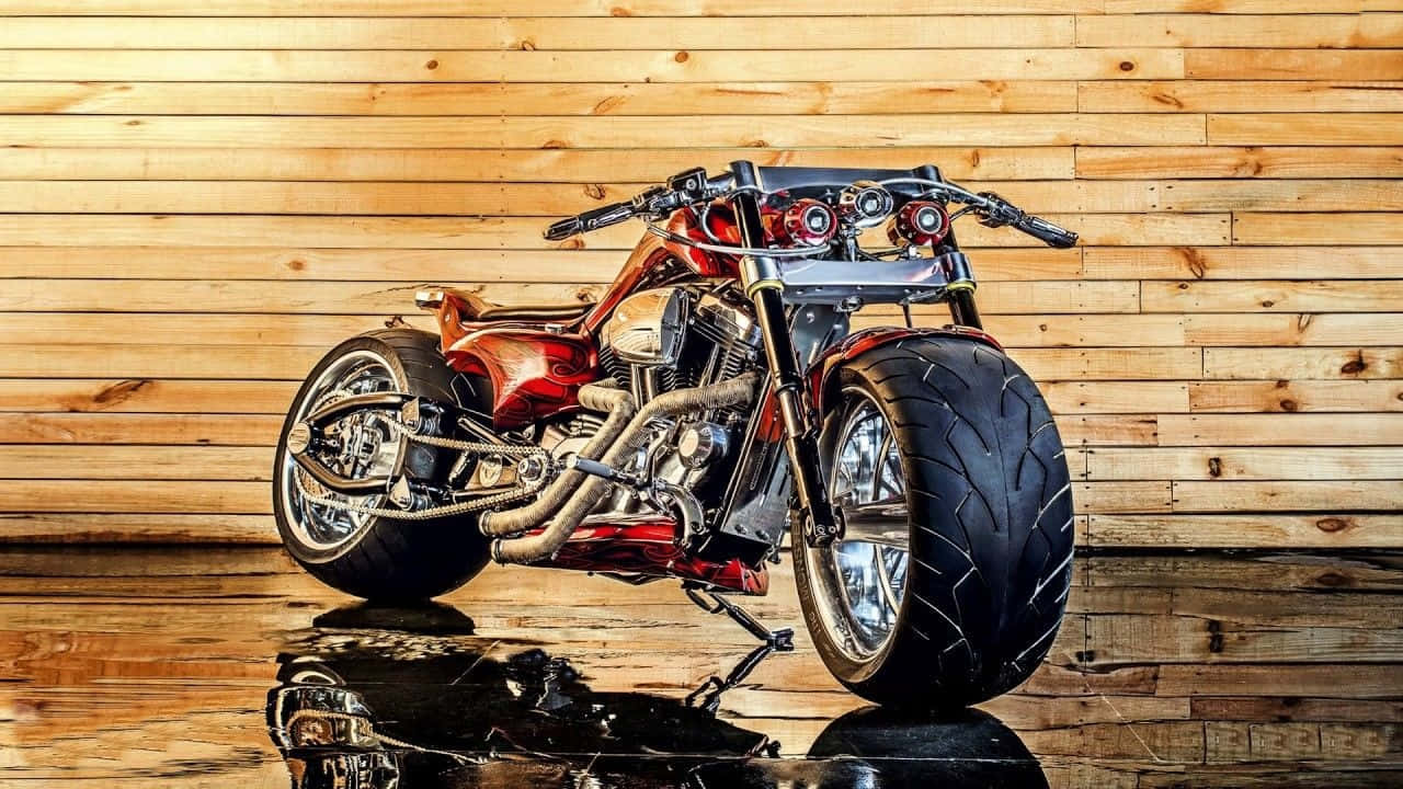 Custom Motorcycle Artistic Wooden Backdrop