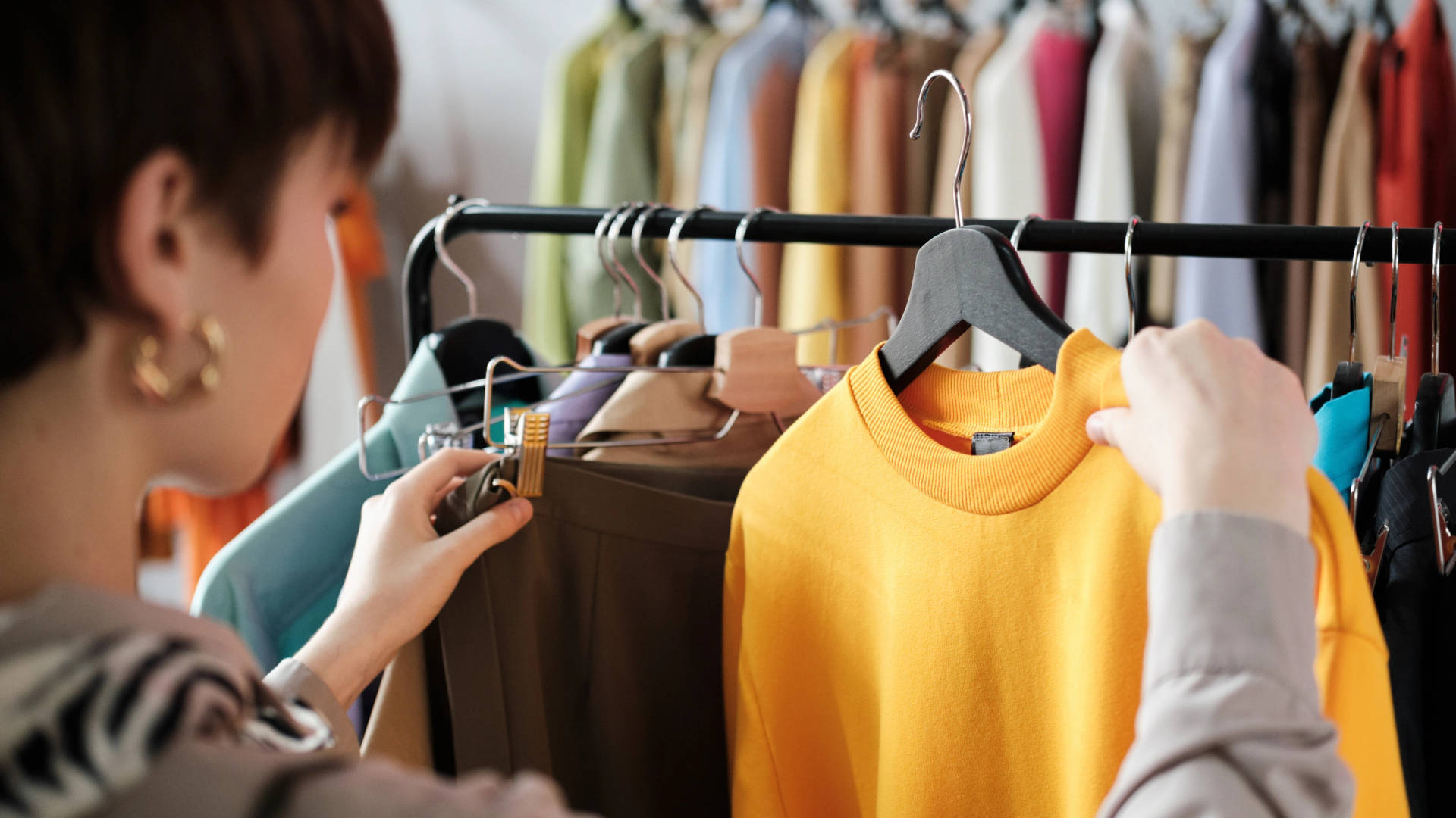 Customer Browsing Shein Clothes Background