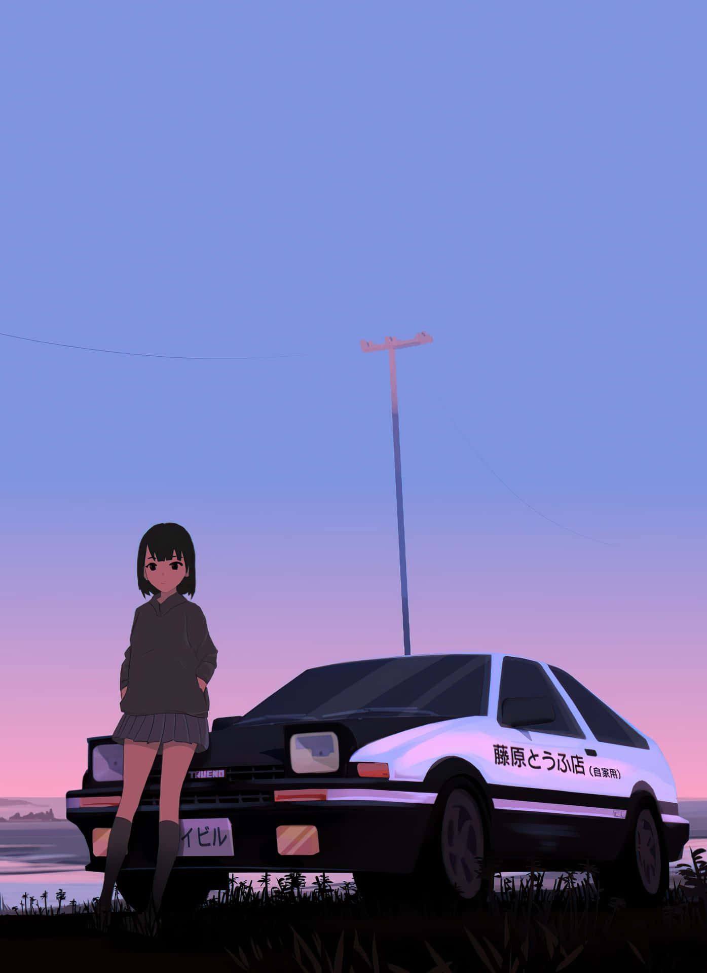 Customize Your Phone With A Classic Initial D Motif Background