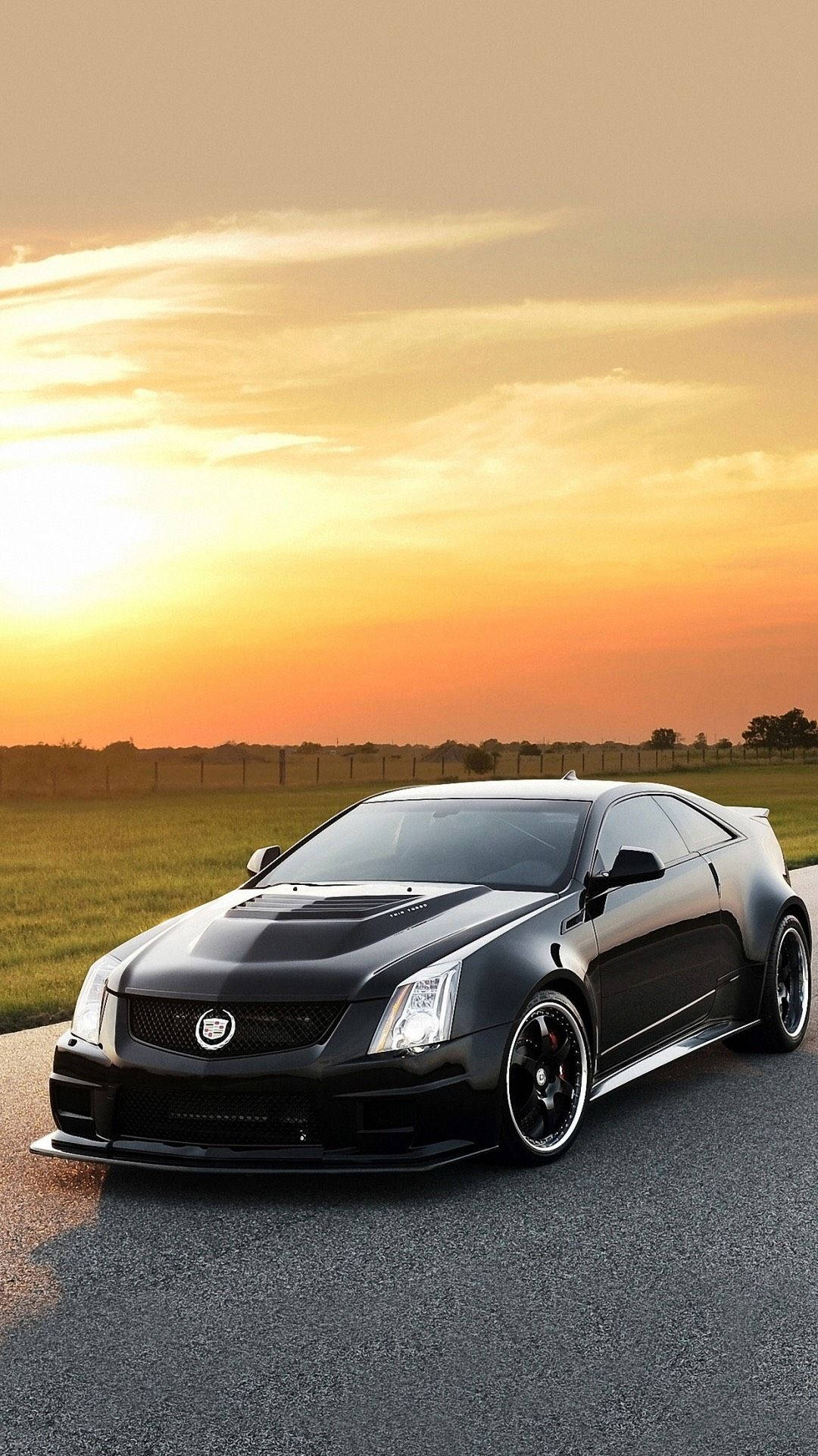 Customized Black Cadillac Coupe Background