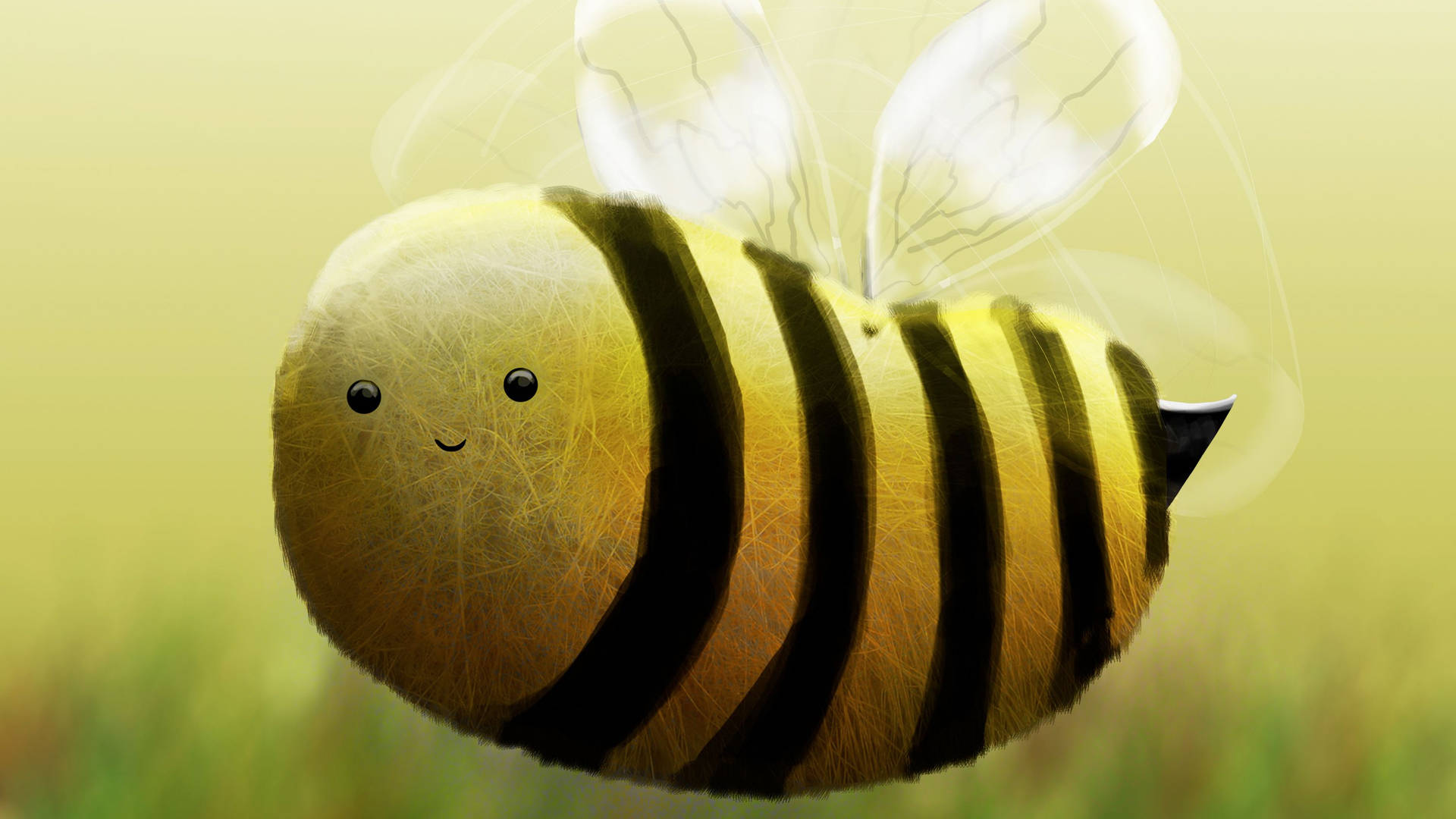 Cute 3d Cartoon Bee Background