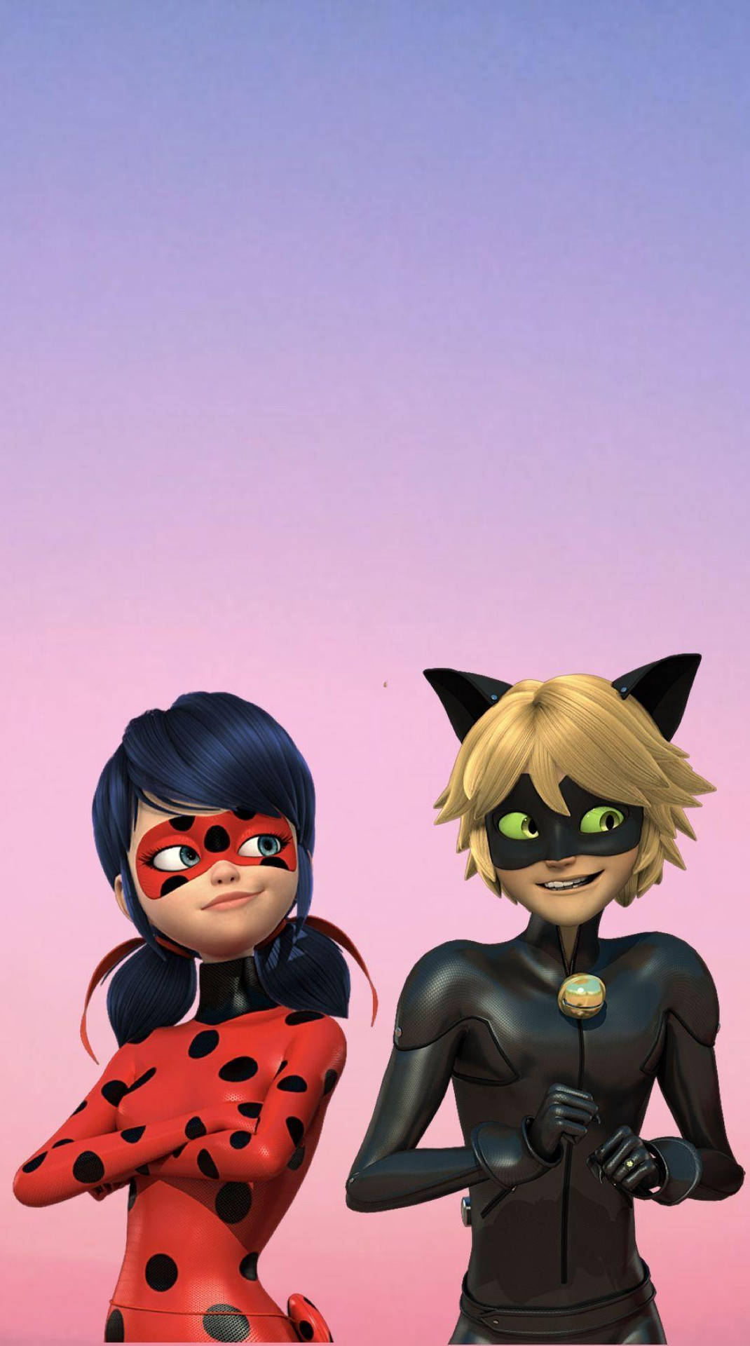 Cute 3d Ladybug And Cat Noir Background