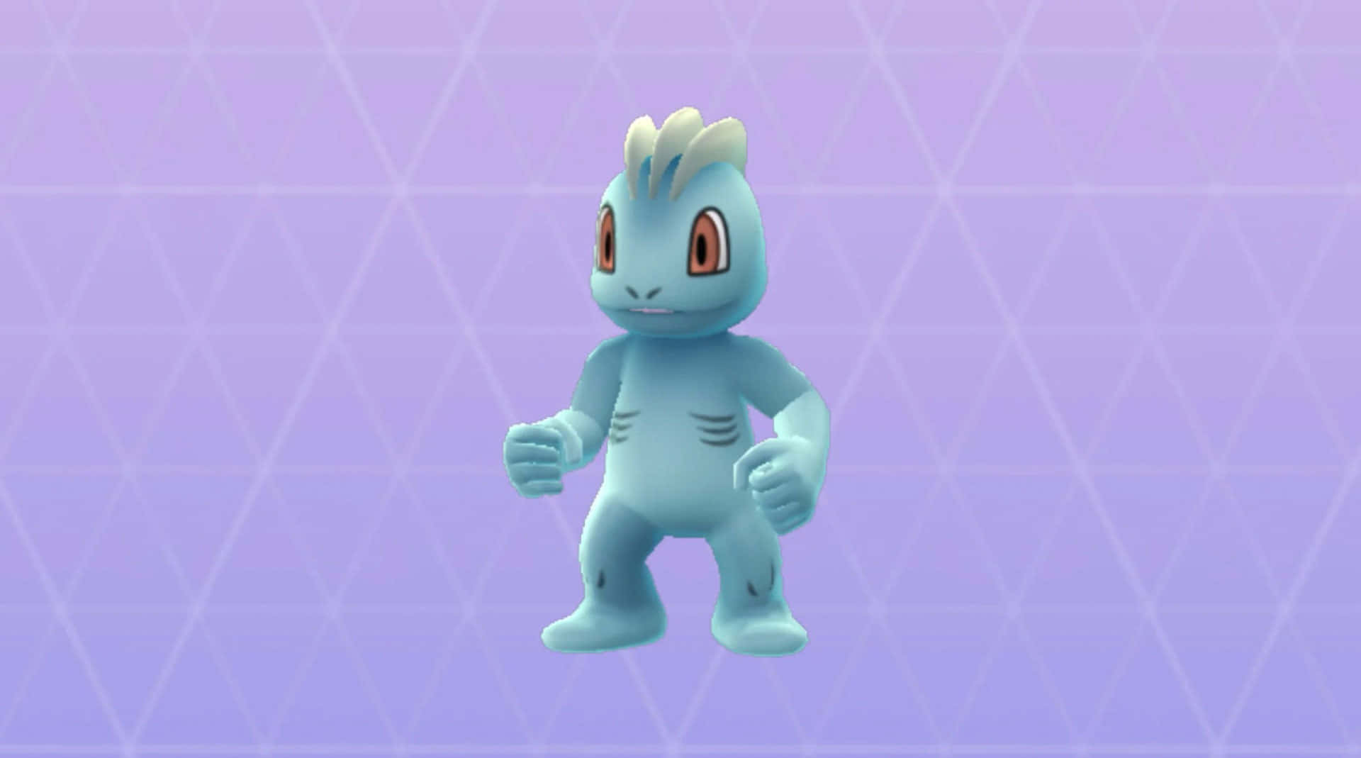 Cute 3d Machop With Purple Background