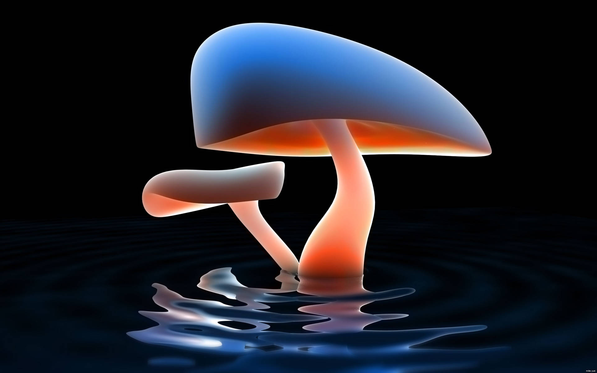 Cute 3d Mushroom Render Background