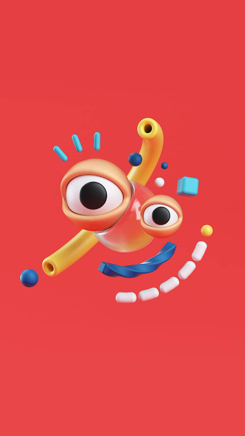 Cute 3d Phone Abstract Face Background