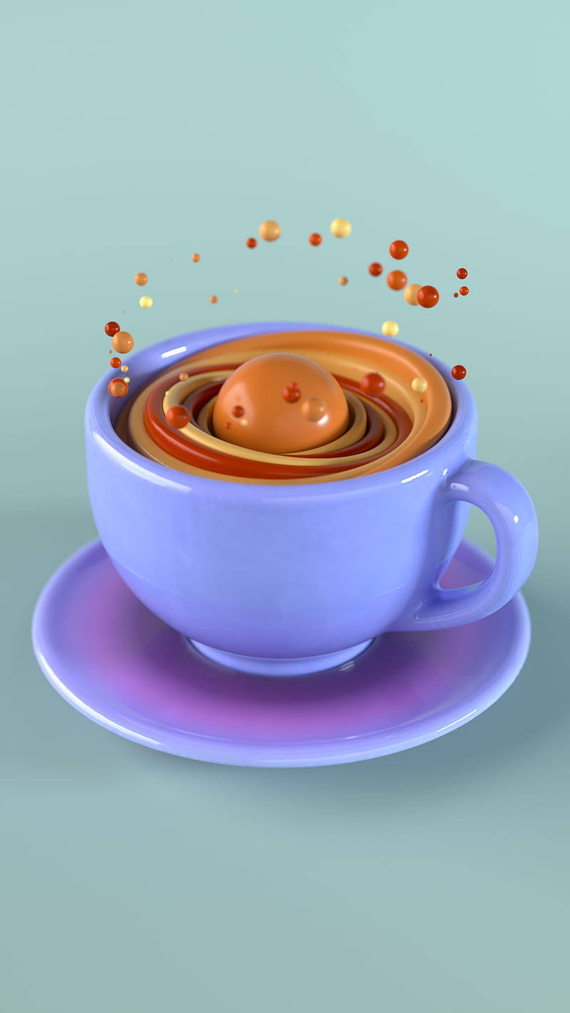 Cute 3d Phone Lavender Cup Background