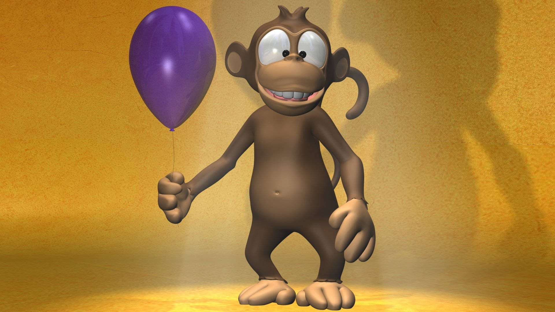 Cute 3d Phone Monkey Background