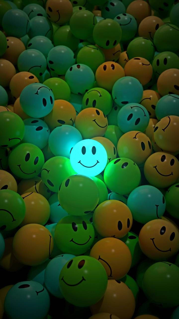 Cute 3d Phone Smiley Balls Background