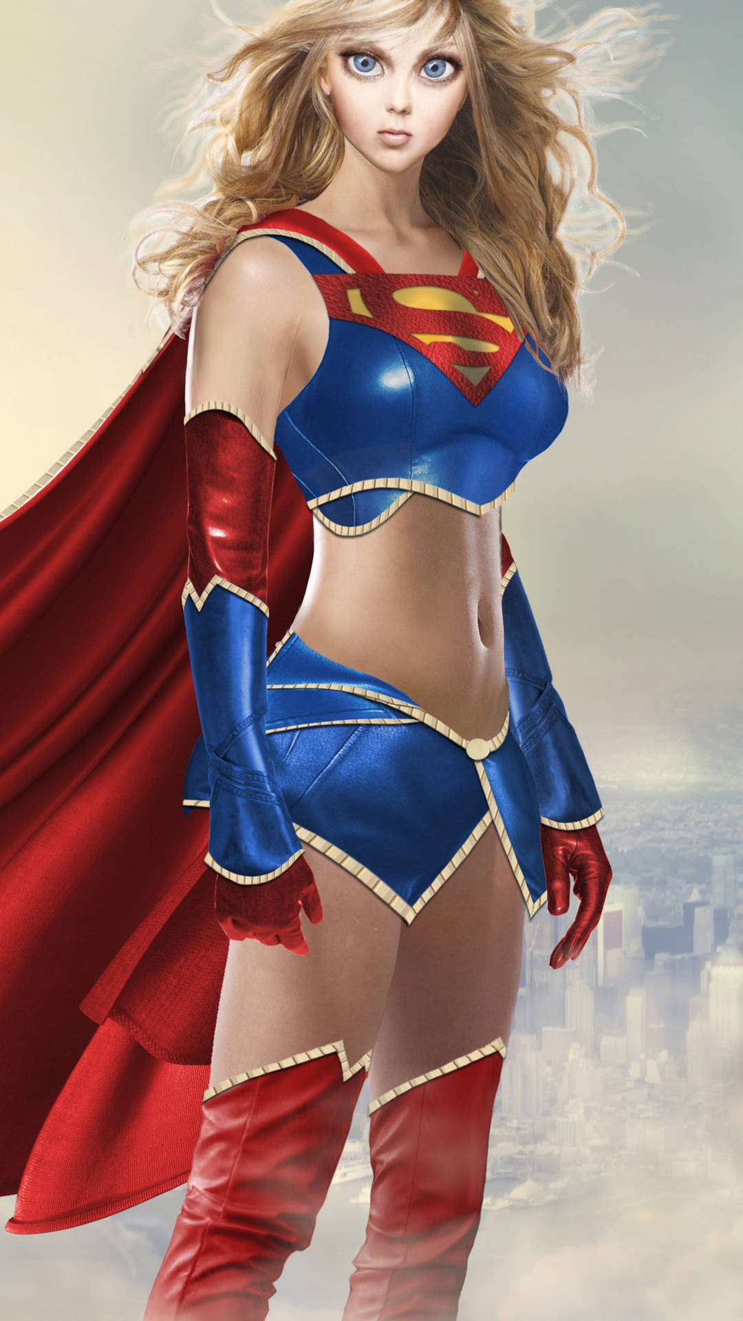 Cute 3d Phone Supergirl Background