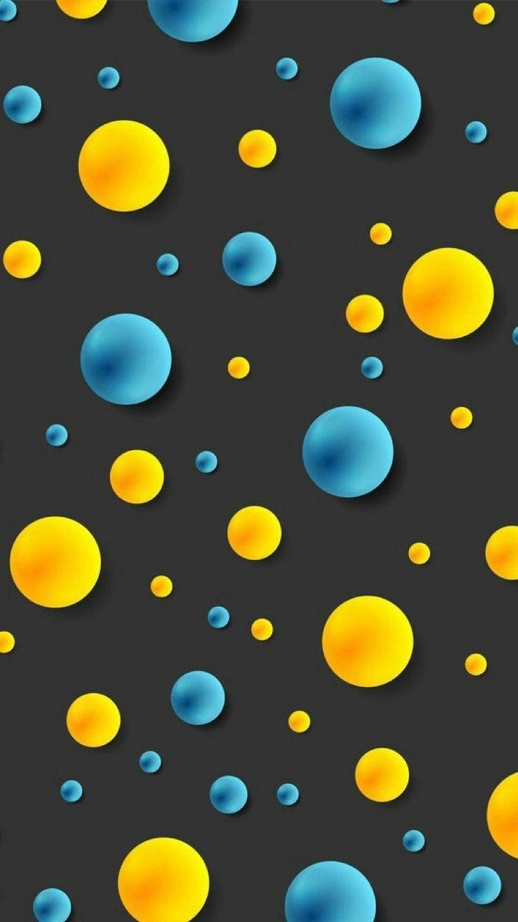 Cute 3d Phone Yellow Blue Orbs Background