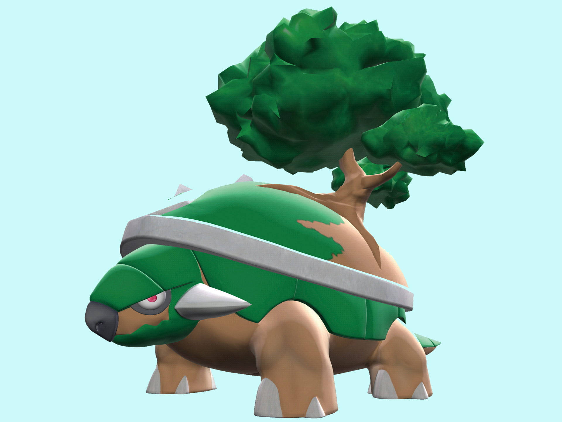 Cute 3d Torterra Blue Background