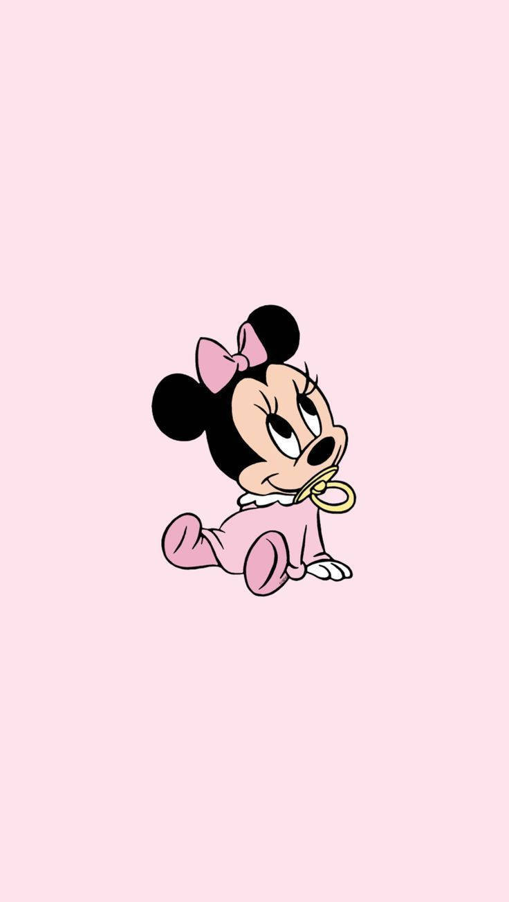 Cute Aesthetic Cartoon Baby Minnie Mouse Background