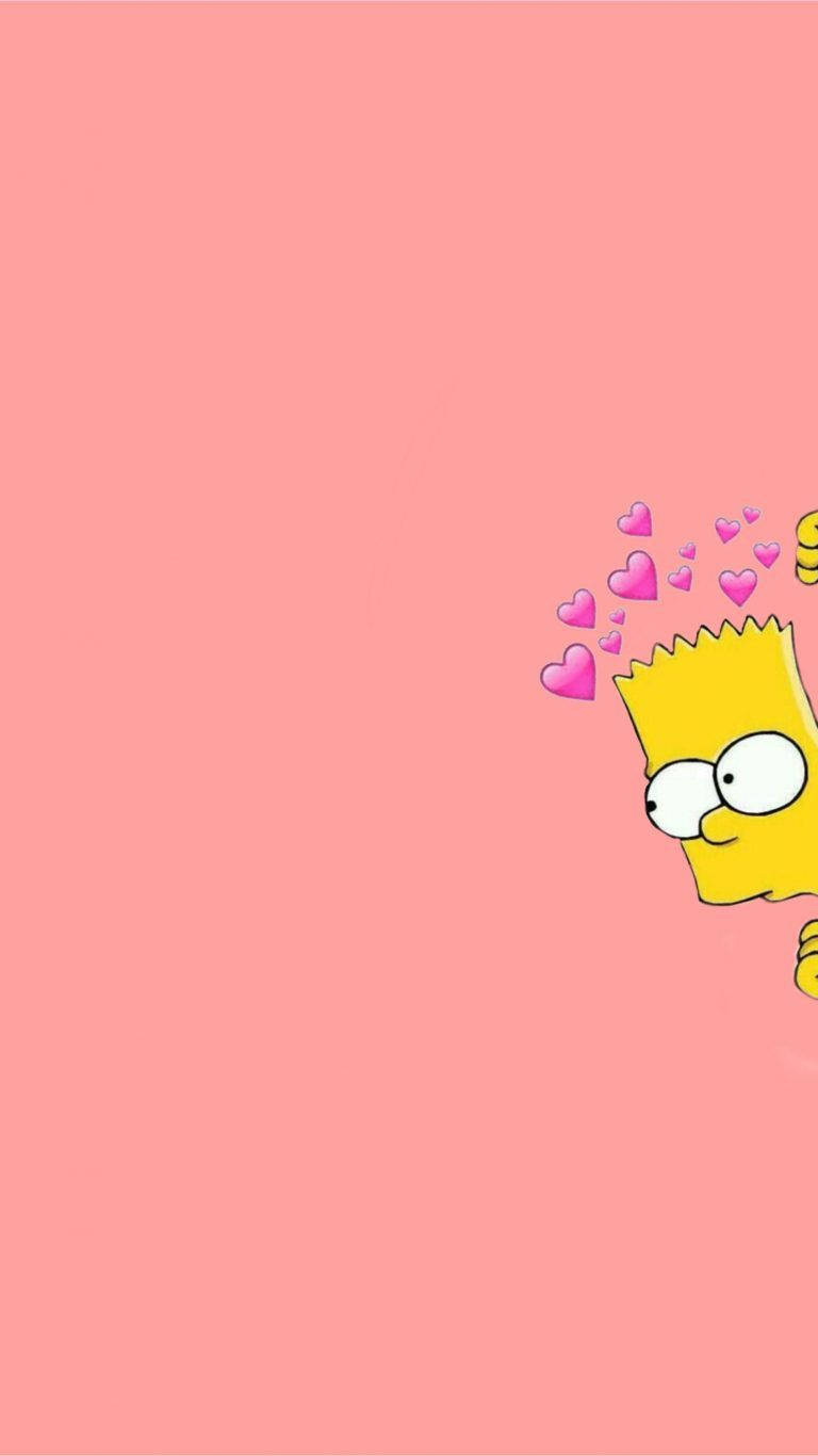 Cute Aesthetic Cartoon Bart Simpson Background