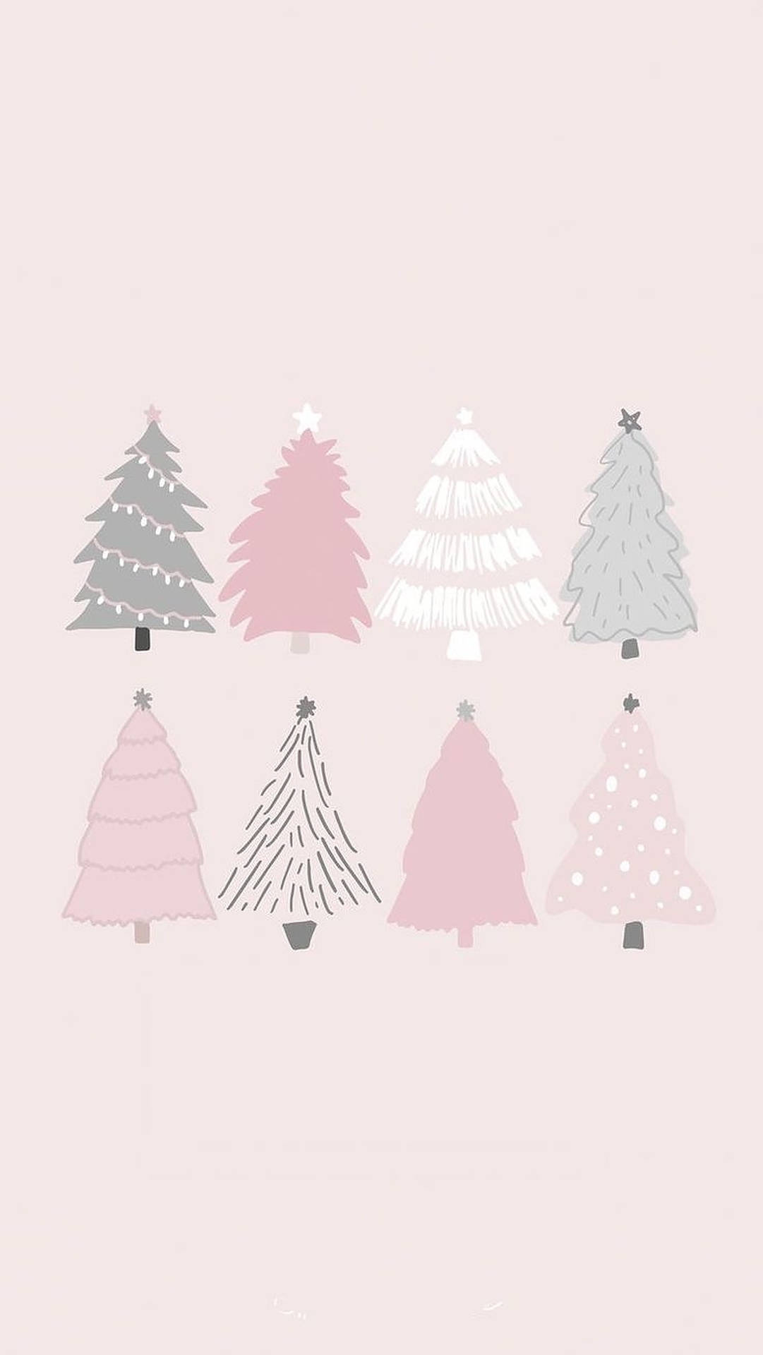 Cute Aesthetic Christmas Trees Background
