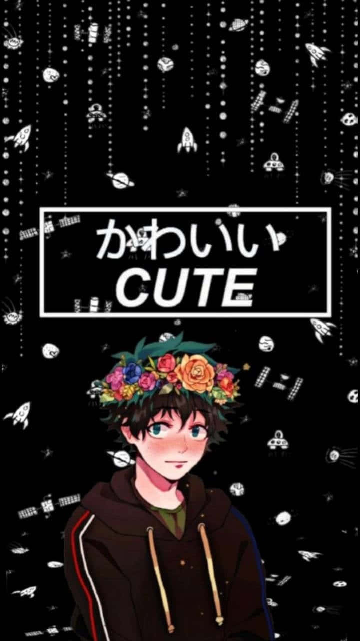 Cute Aesthetic Deku Flower Crown Background