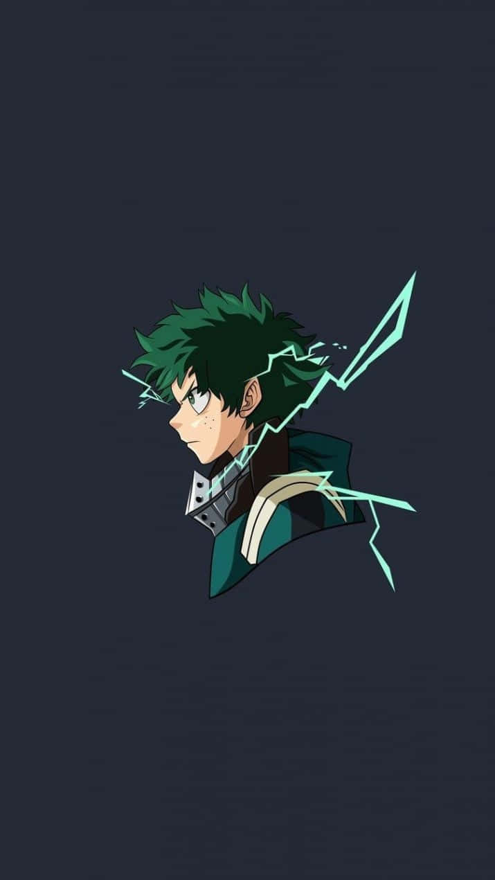 Cute Aesthetic Deku Green Lightning Background