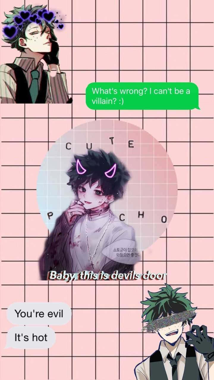 Cute Aesthetic Deku Pink Background Background