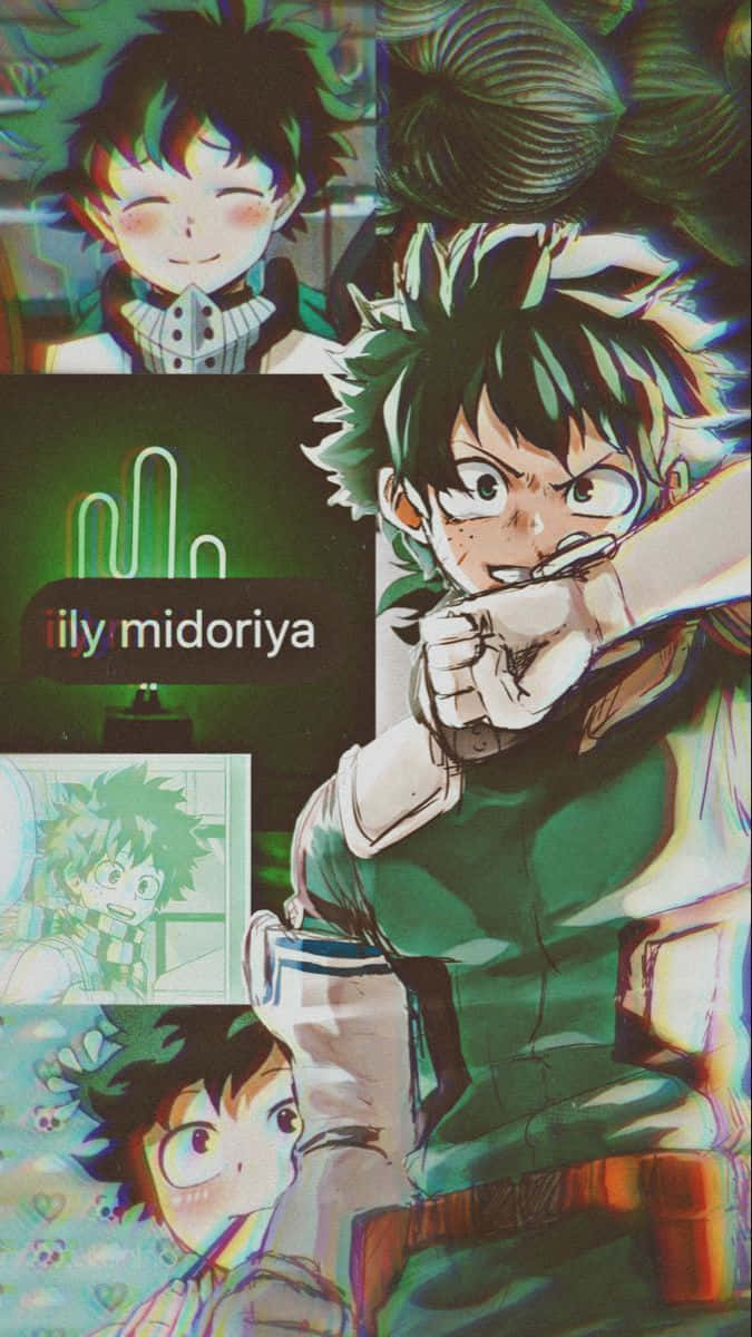 Cute Aesthetic Deku Retro Collage Background
