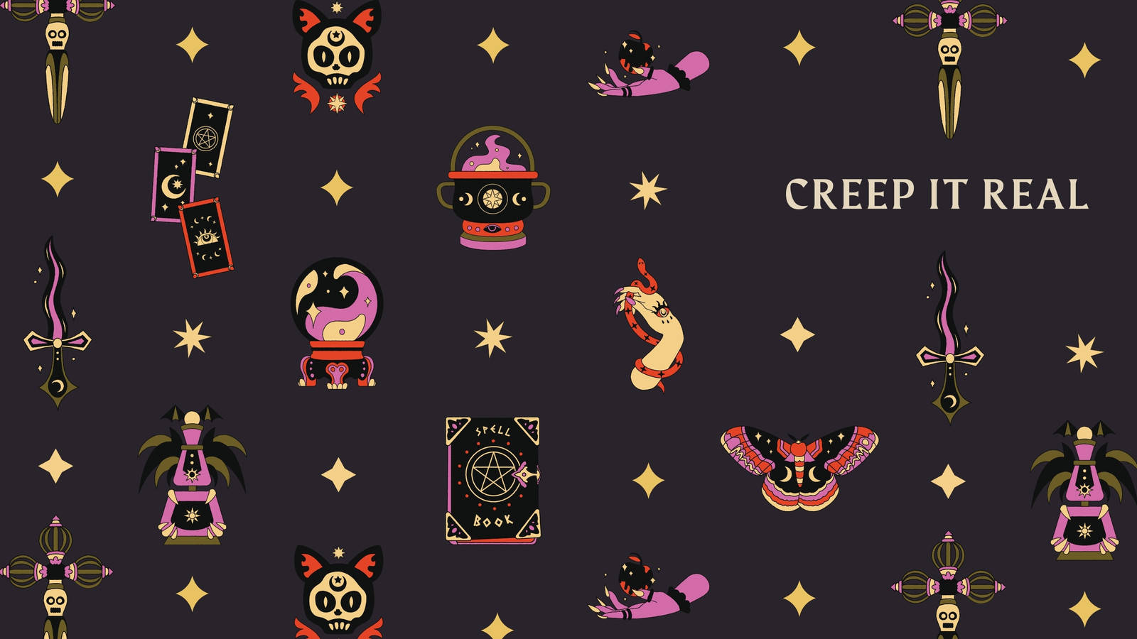 Cute Aesthetic Halloween Creep It Real Background