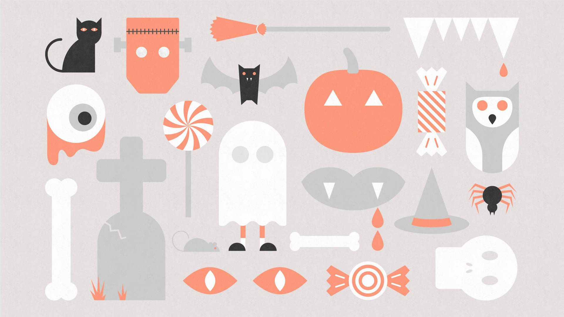 Cute Aesthetic Halloween Icons Background