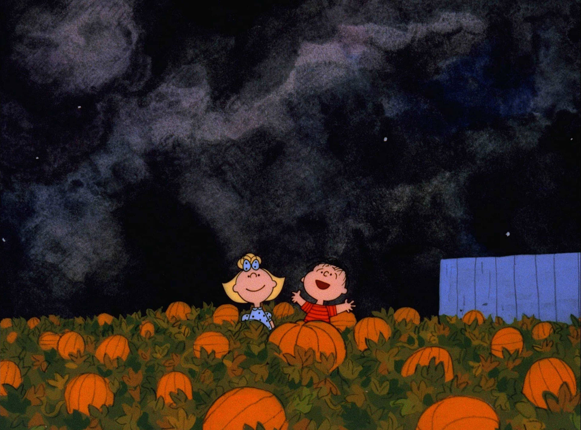 Cute Aesthetic Halloween Peanuts Characters Background