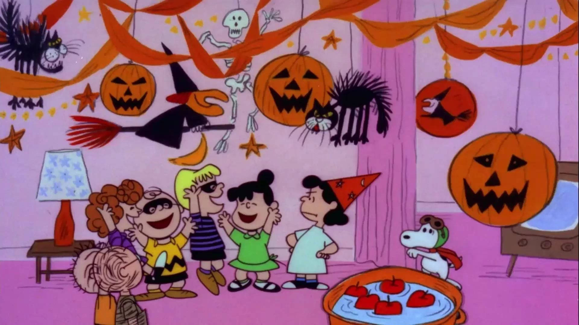 Cute Aesthetic Halloween Peanuts Party Background