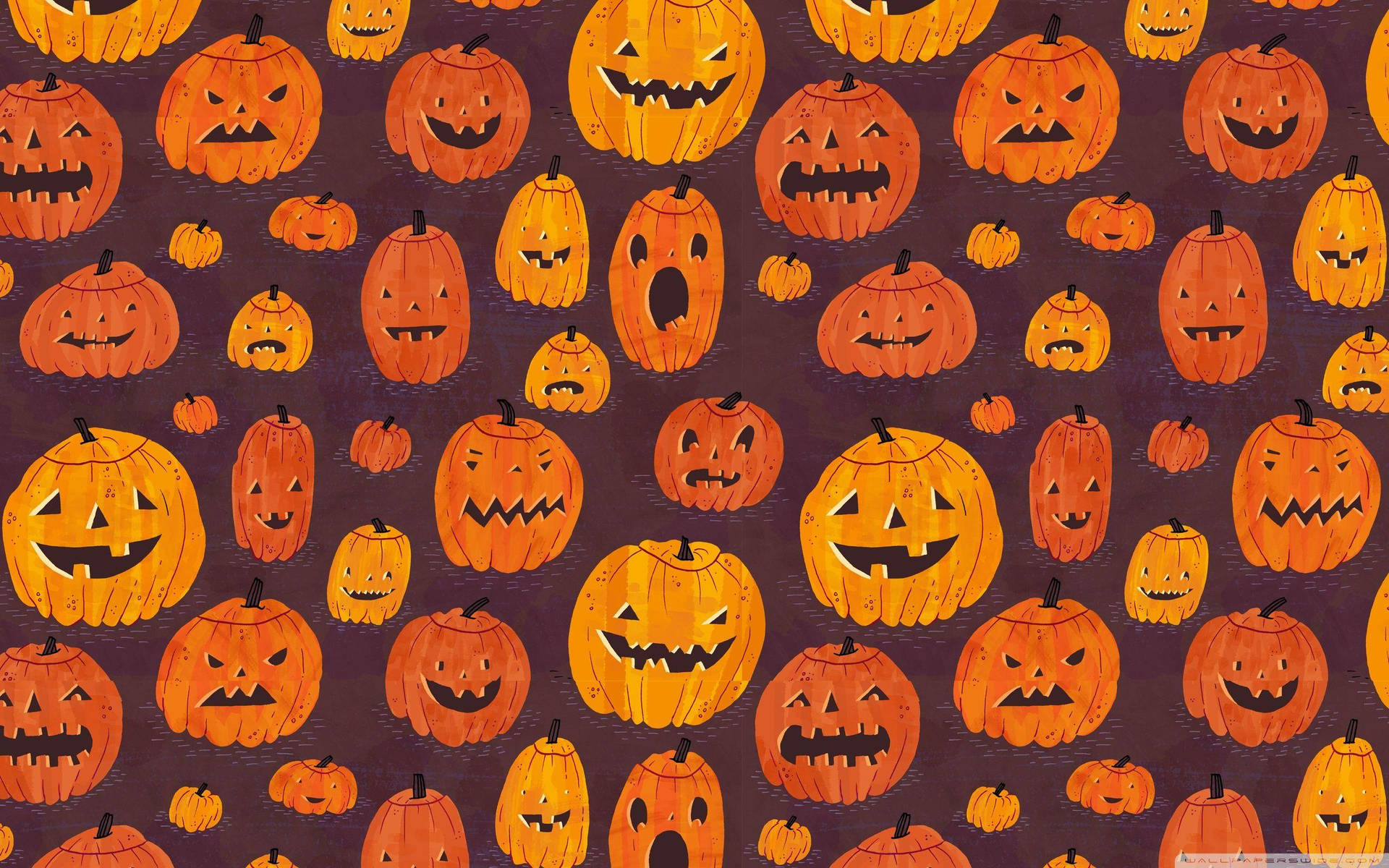 Cute Aesthetic Halloween Pumpkin Patterns Background