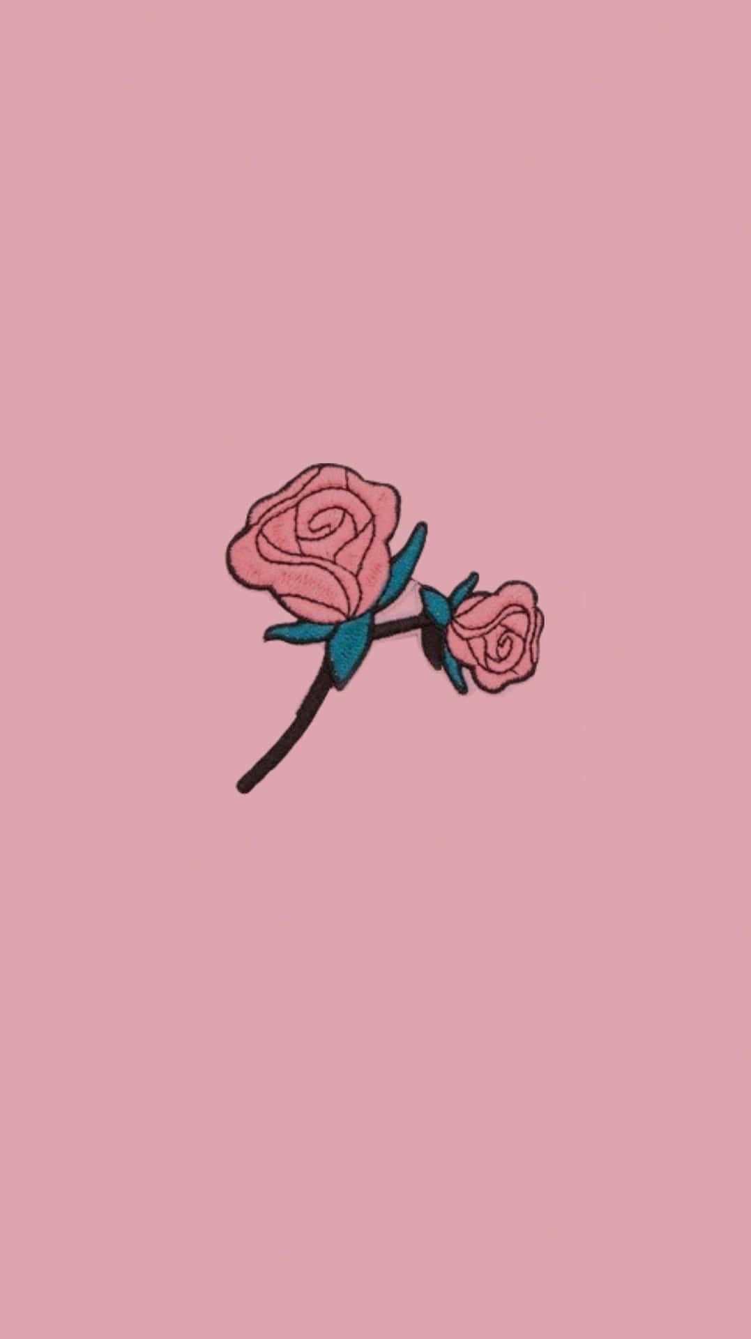 Cute Aesthetic Ipad Roses Pink Background