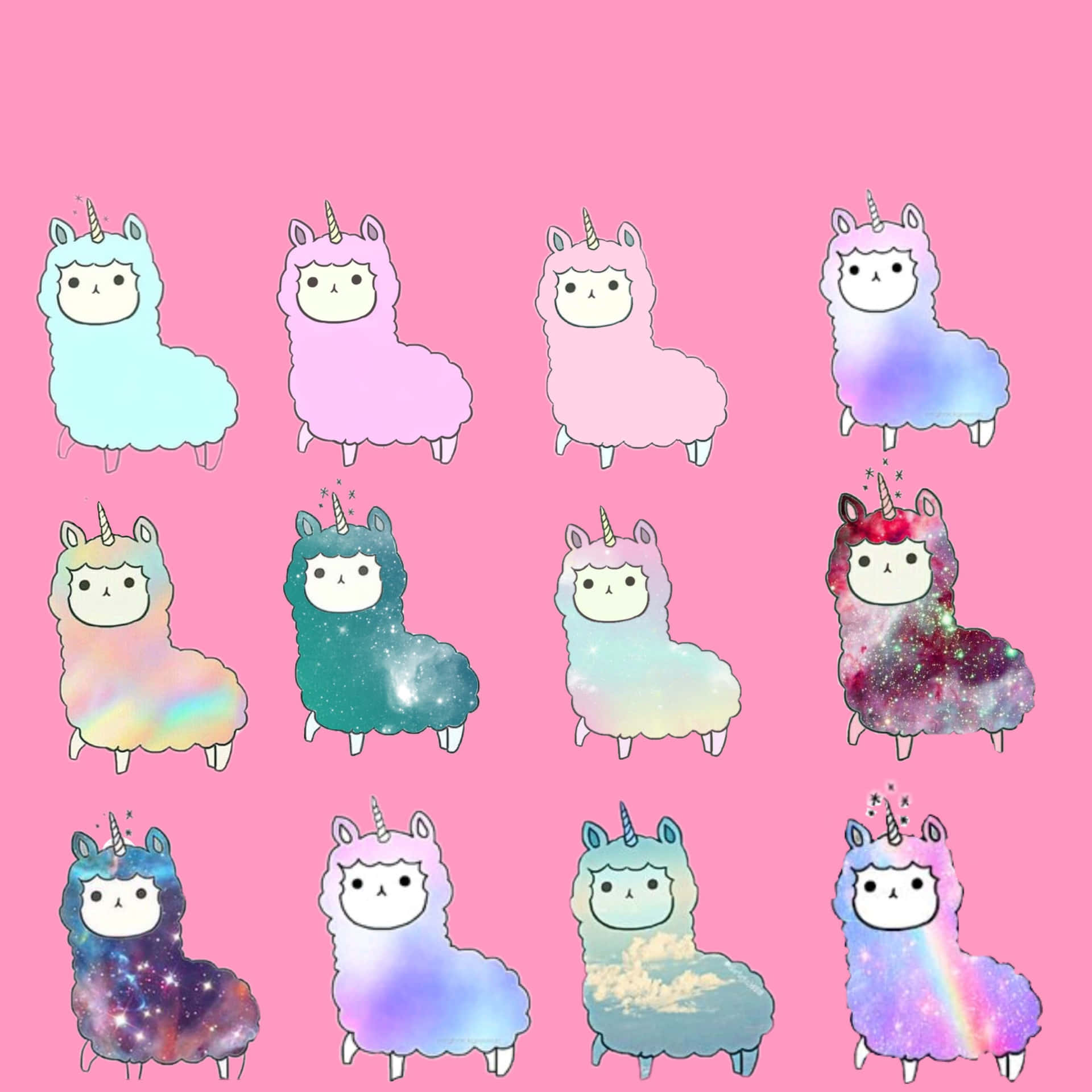 Cute Aesthetic Llama Patterns Background