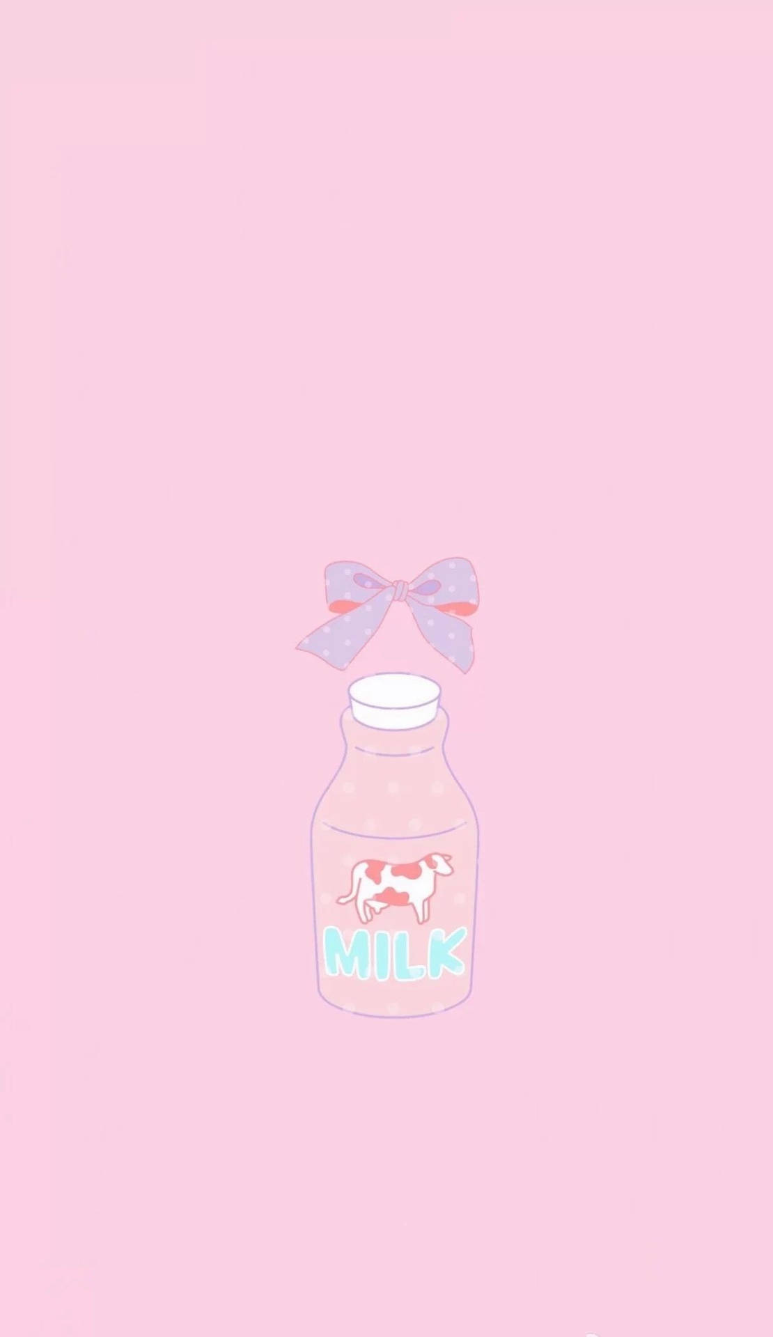 Cute Aesthetic Milk Plain Pink Background