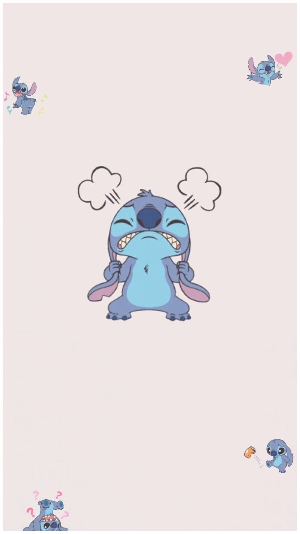 Cute Aesthetic Stitch Angry Background