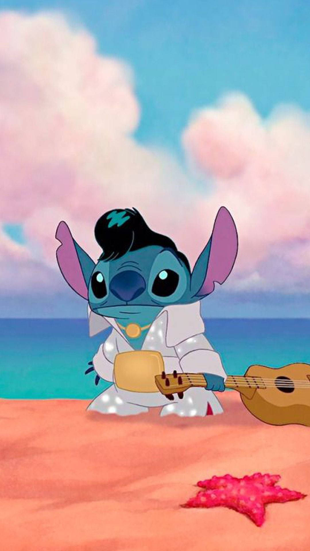 Cute Aesthetic Stitch Elvis Cosplay Background