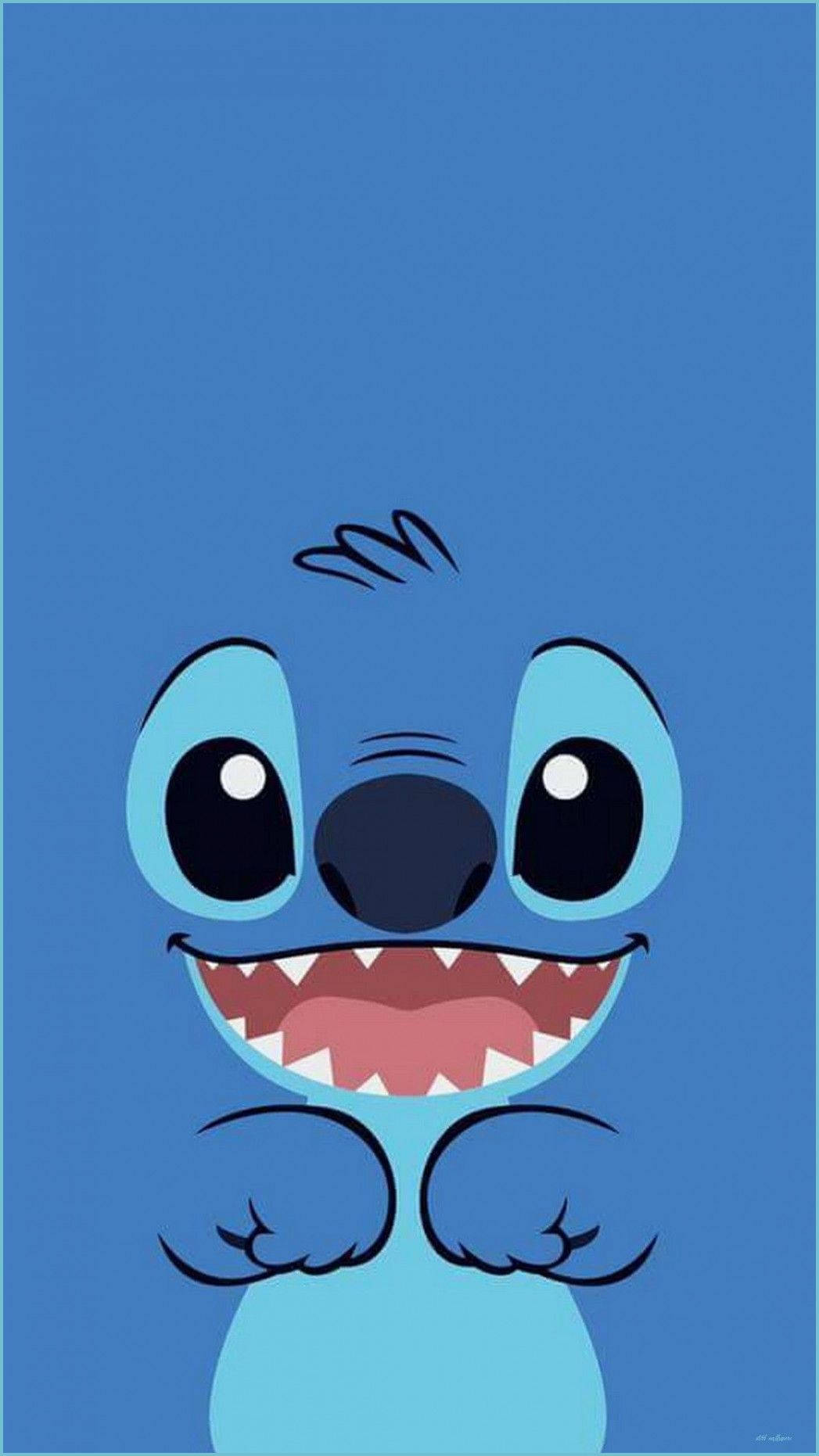 Cute Aesthetic Stitch In Shades Of Blue Background