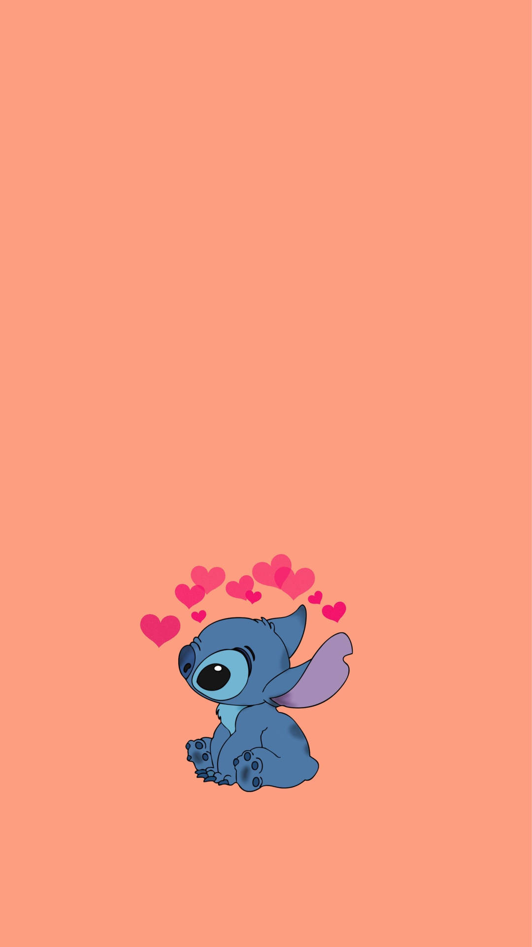 Cute Aesthetic Stitch Pink Heart Emojis Background